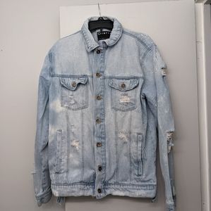 Empyre Bleached Distressed Denim Jacket Size Men's Large
